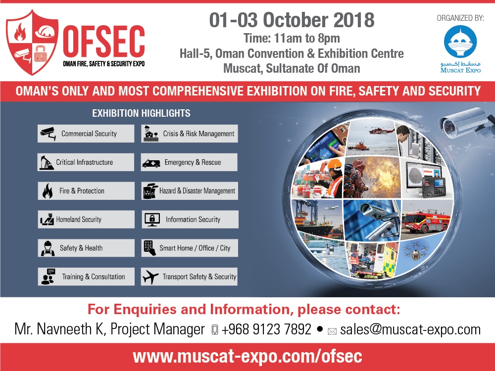 4th OFSEC – Oman Fire, HSE & Security Exhibition 2018