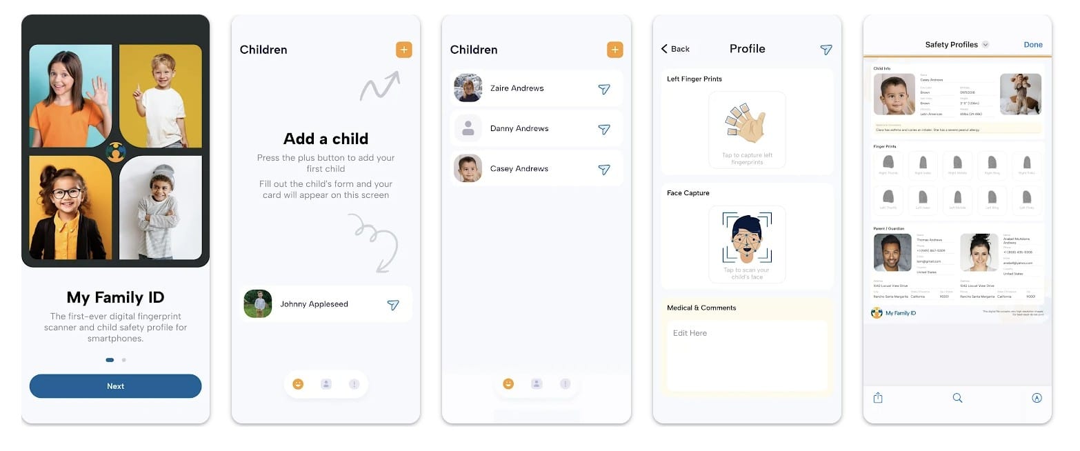 My Family ID integrates Identy touchless fingerprint biometrics into child safety app — Biometricupdate.com